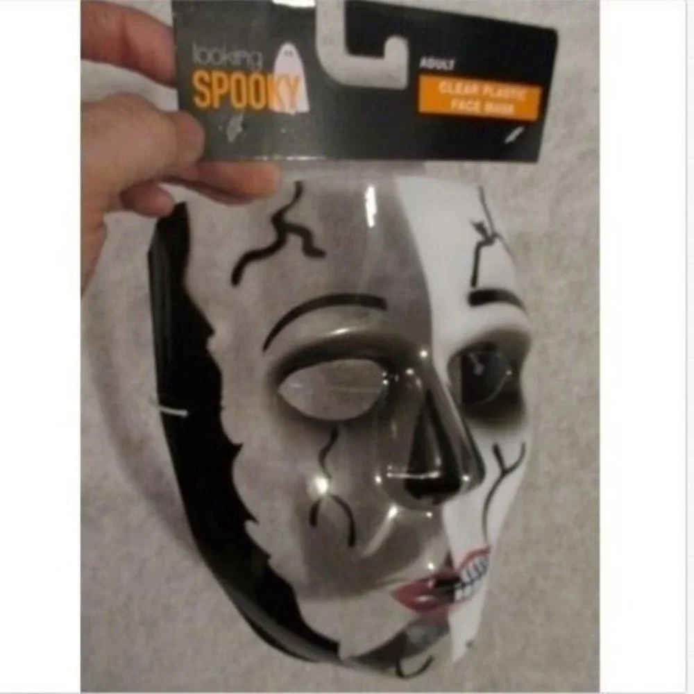 ZOMBIE MASK Halloween Costume Skeleton Scary Skull Split Face Horror New